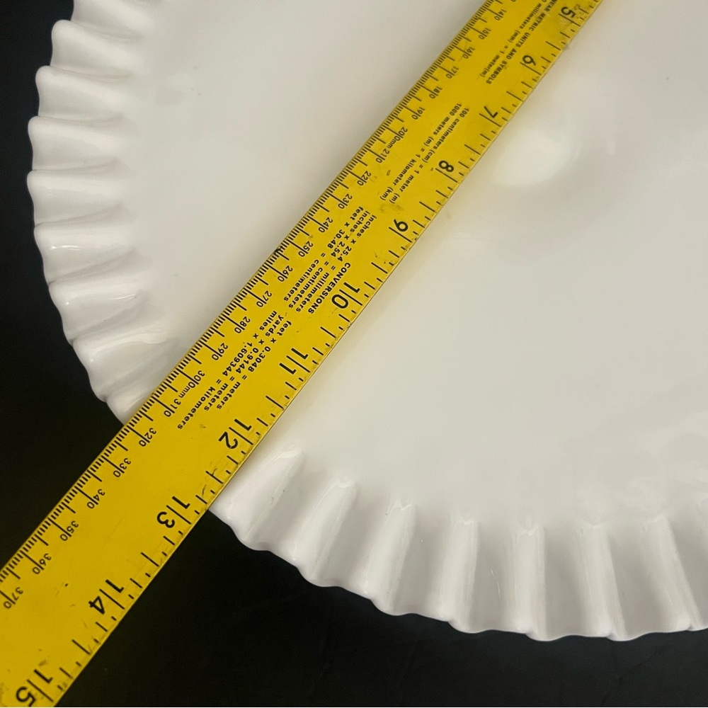 Fenton Milk Glass Cake Stand 13” White Pedestal - Picture 5 of 16
